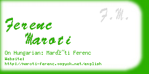 ferenc maroti business card